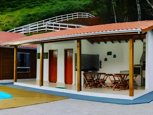 Fachada da área gourmet de 32 m²