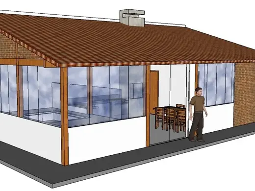 Fachada da área gourmet de 52,50 m²