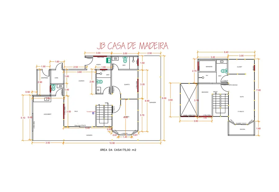 Planta: Casa Duplex Premium 175,00m²