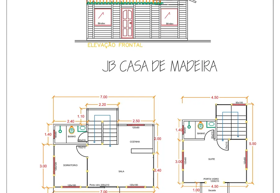 Planta: Duplex 67,88m² com 1 suíte e 1 quarto