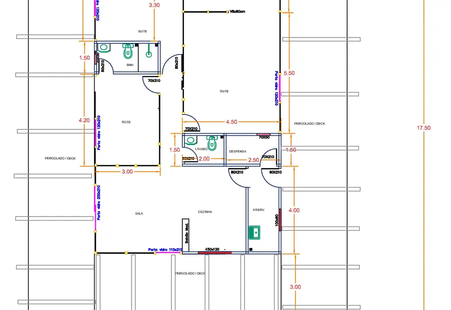 Planta: Casa 253,75m² com 3 suítes
