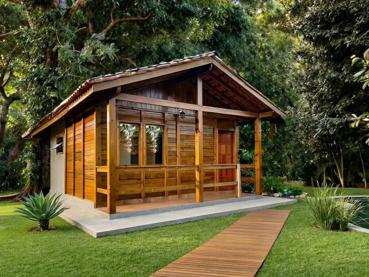 Fachada: Chalé 30m² com Suíte e Varanda