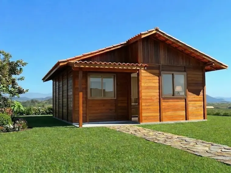 Fachada: Chalé 32,17m² com 1 Quarto e Varanda