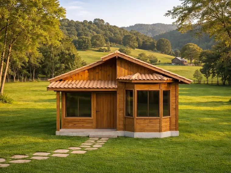 Fachada: Chalé 40,14m² com 1 Quarto e Área de Serviço