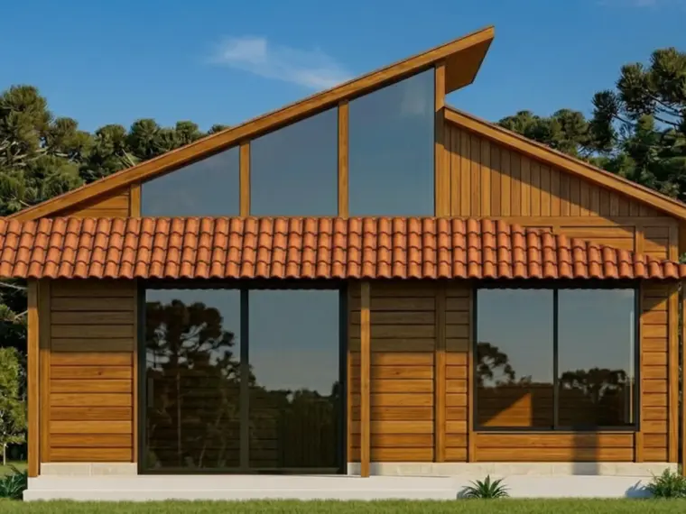 Fachada da Chalé Loft 42,25m² com Varanda