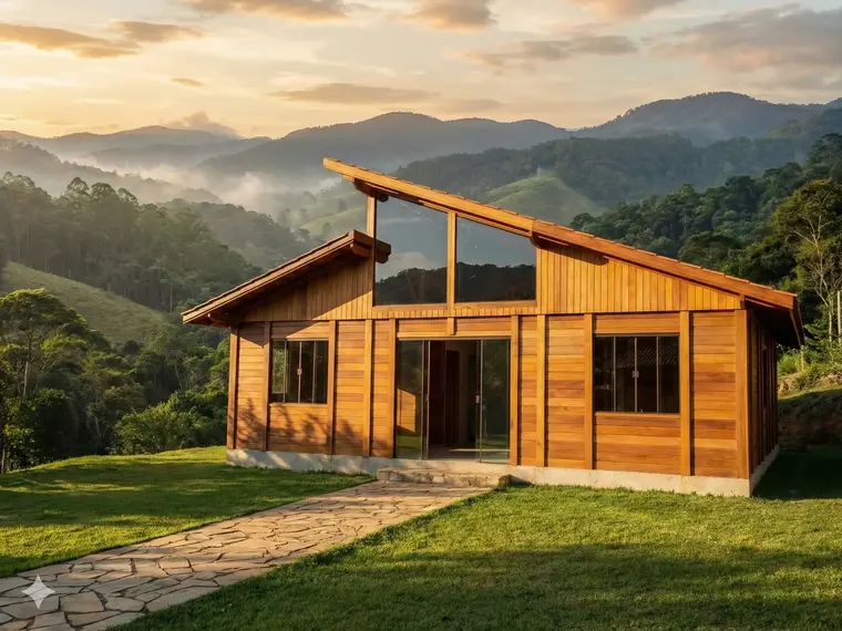 Fachada: Casa 60,75m² com 2 Suítes e Lavabo