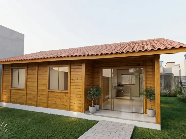 Fachada: Casa Térrea 63,00m² com 2 Quartos e 1 Suíte