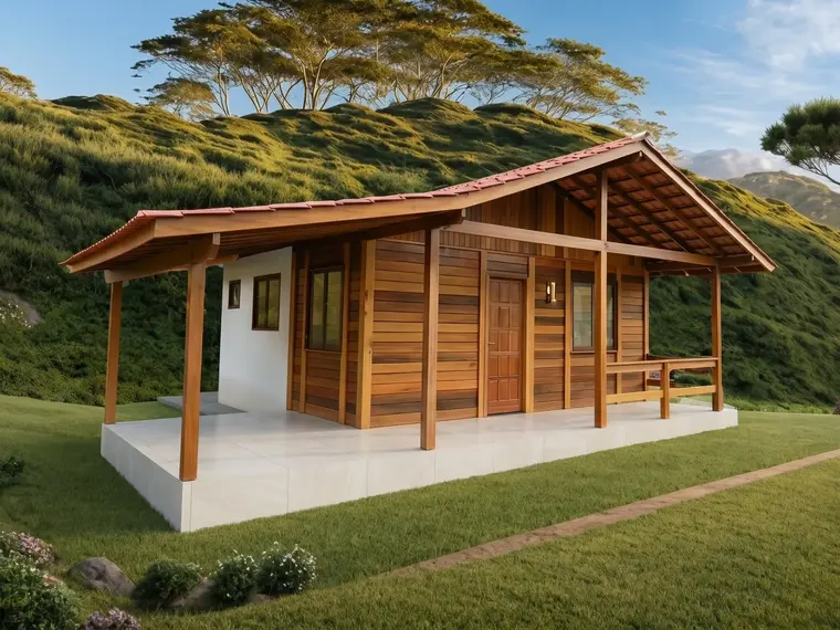 Fachada: Casa Térrea 63,22m² com 1 Quarto e Garagem