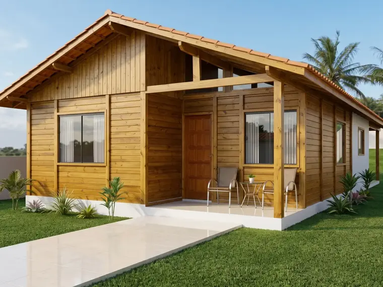 Fachada: Casa Térrea 68,25m² com 3 Dormitórios