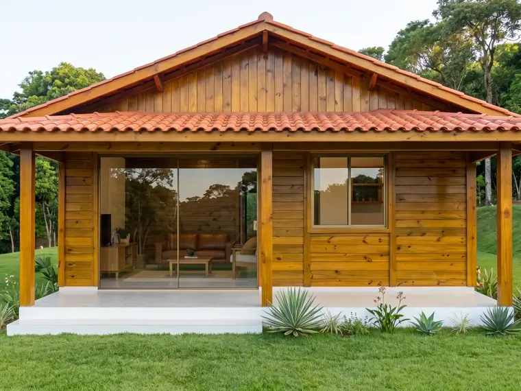 Fachada: Casa Térrea 68,25m² com 1 Suíte e 2 Quartos