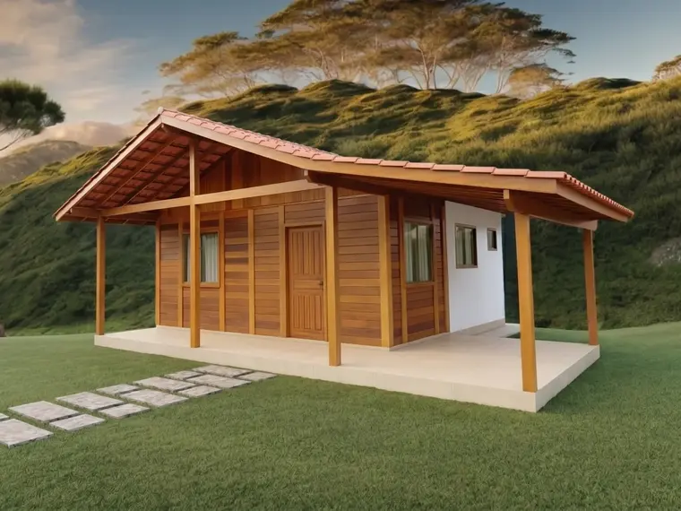 Fachada: Casa Térrea 68,35m² com 2 Quartos e Garagem