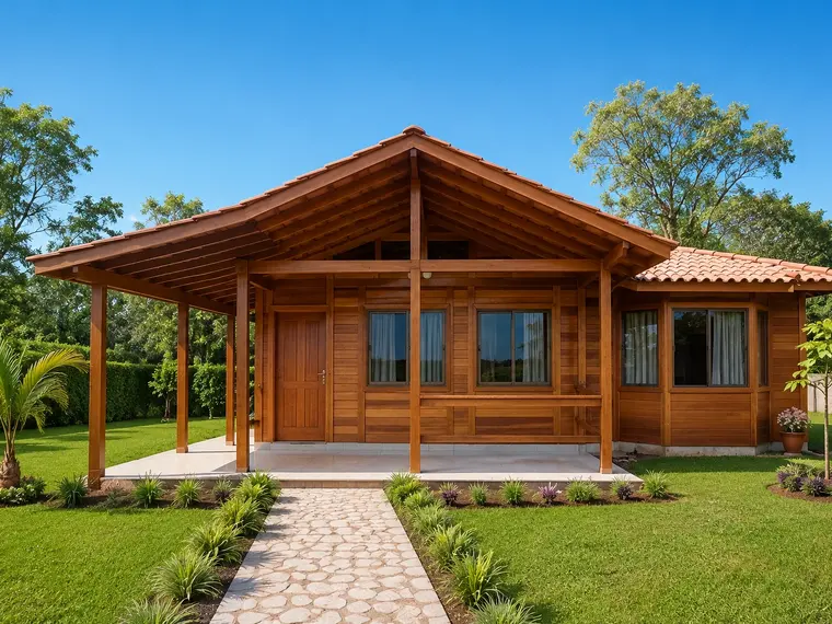 Fachada: Casa 93,31m² com 1 suíte, 1 quarto, garagem e varanda