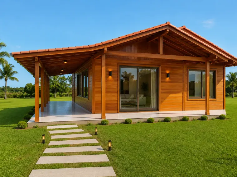 Fachada: Casa 99,25m² com 1 suíte, 2 quartos, garagem e varanda