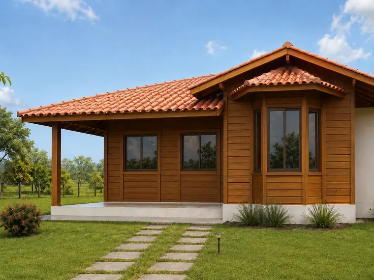 Fachada: Casa 100,70m² com 1 suíte, 2 quartos e varanda