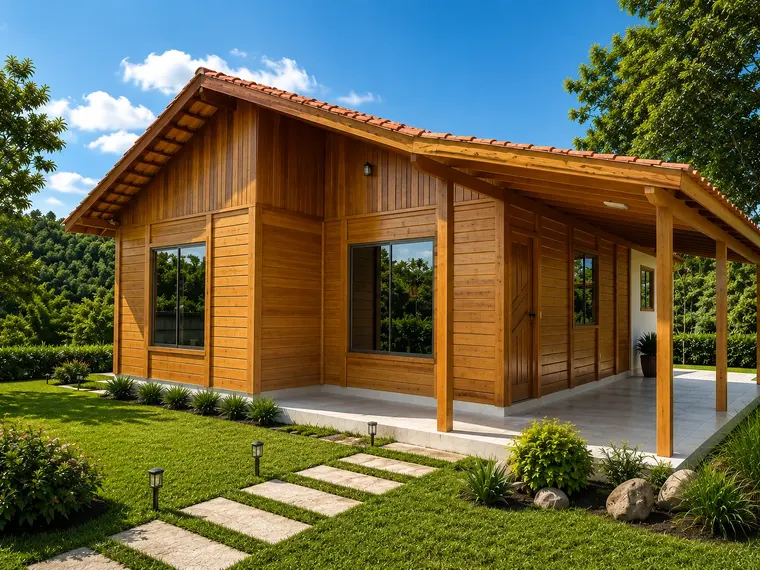 Fachada: Casa 104,50m² com 1 suíte, 2 quartos, área gourmet e 2 varandas