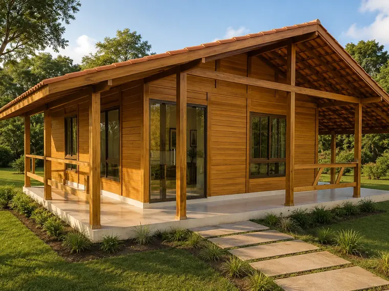Fachada: Casa 105,00m² com 2 suítes, 2 salas e 2 varandas