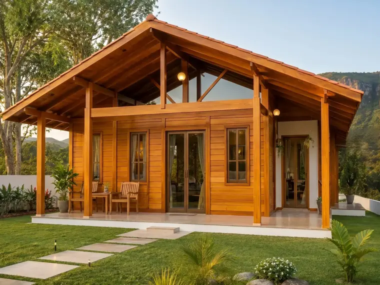 Fachada: Casa 110,38m² com 1 suíte e 2 quartos