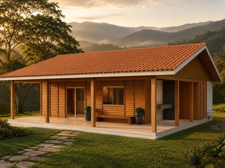 Fachada: Casa 115,50m² com 1 suíte e 1 quarto