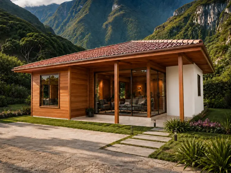 Fachada: Casa 114,00m² com 1 suíte, 2 quartos e varanda coberta
