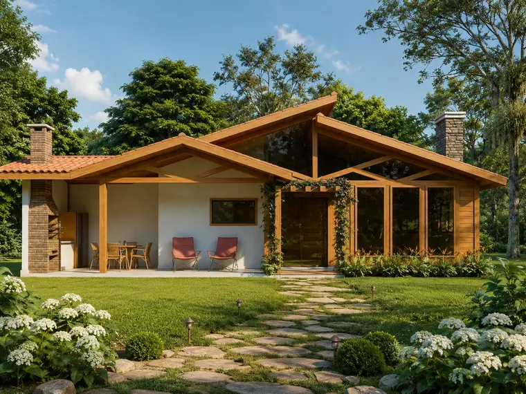 Fachada: Casa 120,75m² com 1 suíte e 2 quartos