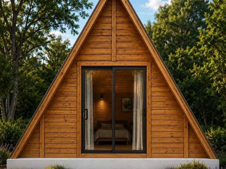 Fachada: Chalé A-Frame Fechado 25,00m² com 1 quarto
