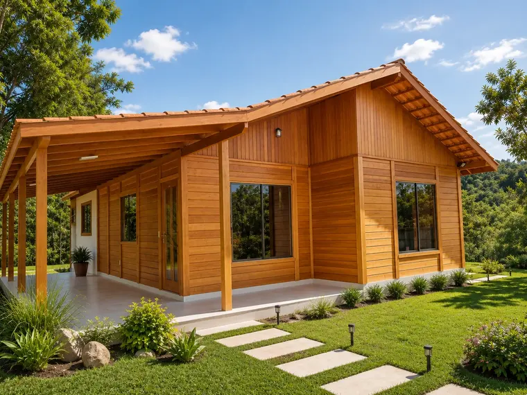 Fachada: Casa 124,00m² com 1 suíte e 2 quartos
