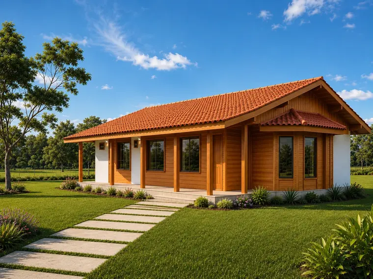 Fachada: Casa 129,55m² com 2 suítes e 1 quarto