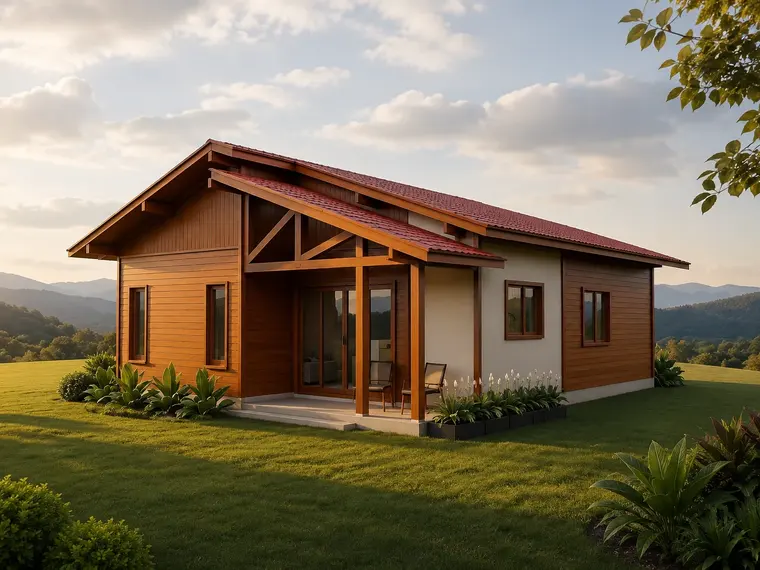 Fachada: Casa 77,00m² com 1 suíte e 2 quartos