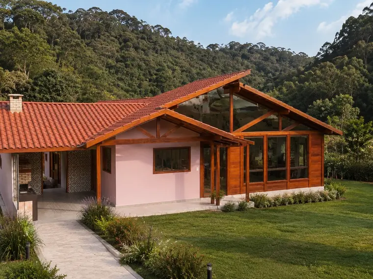 Fachada: Casa Térrea 142,75m² com 3 Suítes e Área Gourmet
