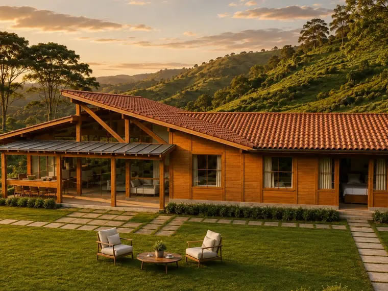 Fachada: Casa Térrea 170,00m² com 2 Suítes, 2 Quartos e Pergolado