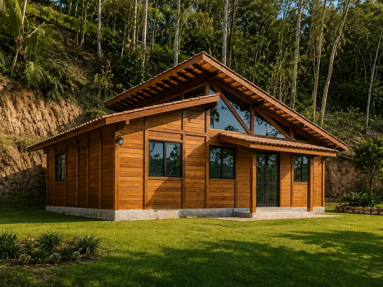 Fachada: Casa 64,75m² com 1 suíte e 2 quartos