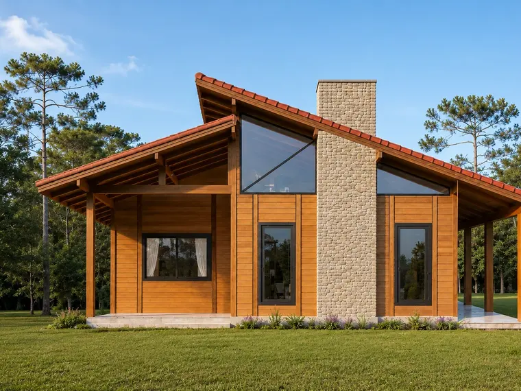 Fachada: Chalé 61,50m² com 1 quarto