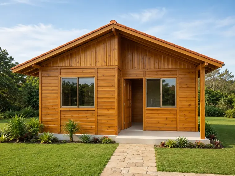 Fachada: Casa 59,40m² com 1 suíte e 2 quartos