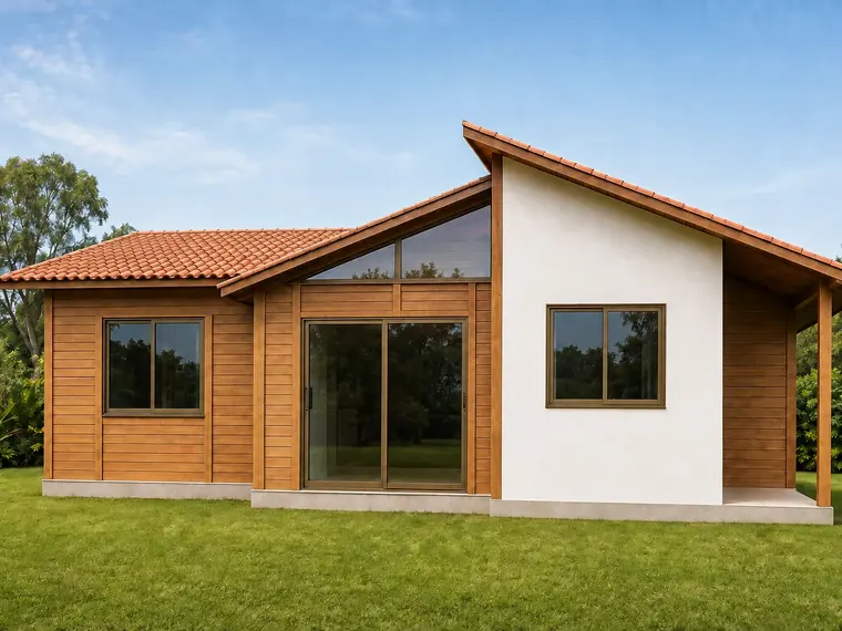Fachada: Casa 59,25m² com 1 suíte, closet e 1 quarto