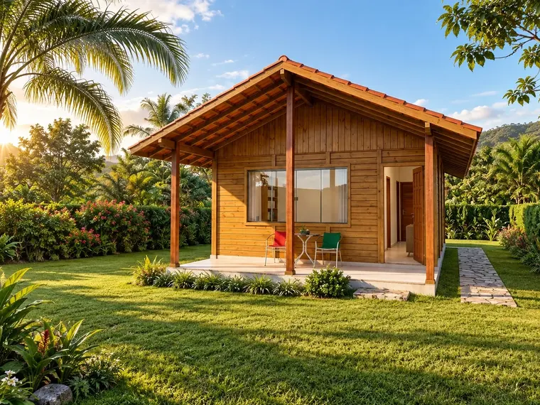 Fachada: Chalé 30m² com Suíte e Varanda