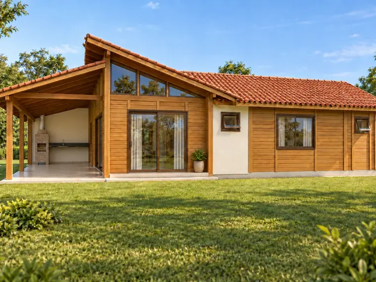 Fachada da Casa 101,50m² com Área Gourmet 1 suíte e 2 quartos