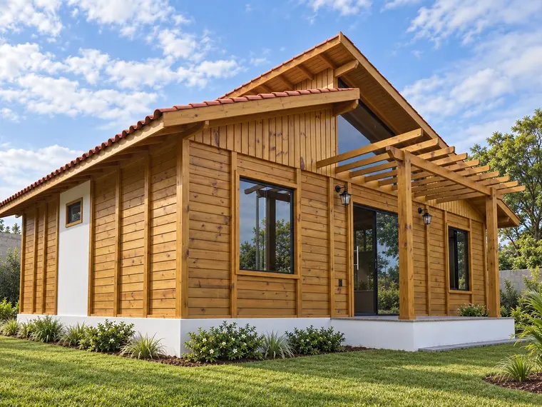 Fachada da Casa 77,50m² com 1 suíte e 2 quartos