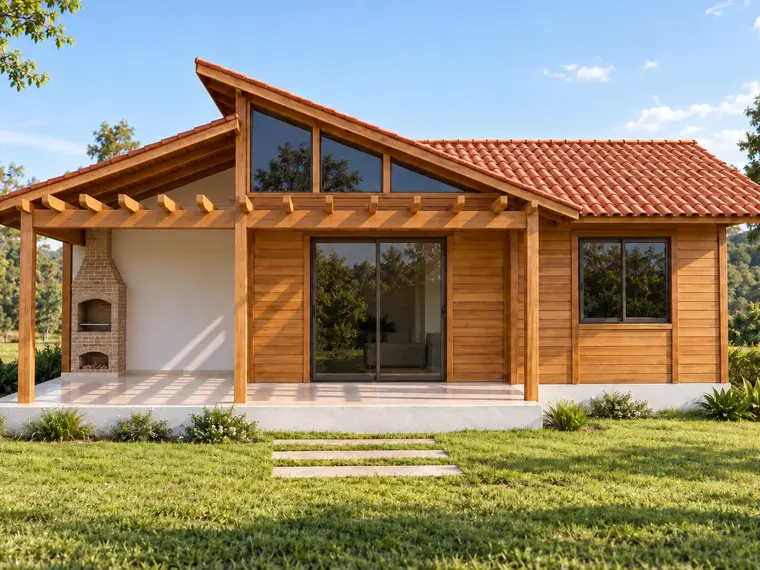 Fachada: Casa 70,65m² com 2 Quartos e Área Gourmet