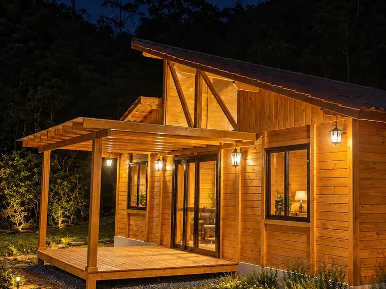 Fachada: Casa 97,65m² com suíte, closet, 2 quartos e área gourmet