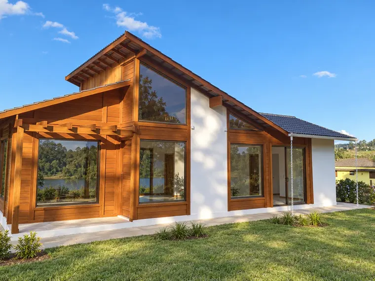 Fachada: Casa 125,10m² com 3 dormitórios, suíte e closet