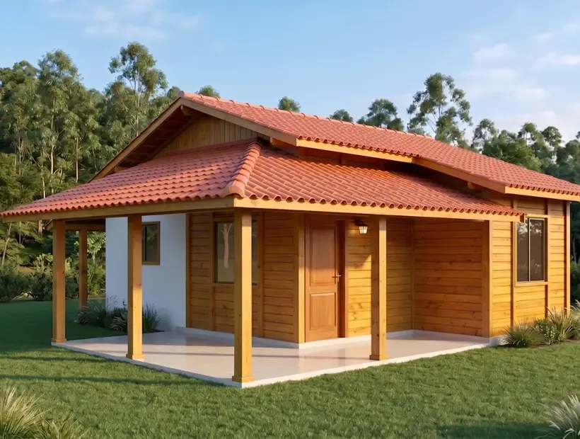 Casa de madeira com suíte principal: conforto no uso diário