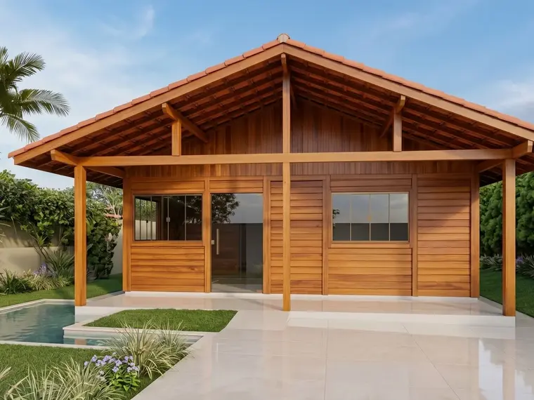 Fachada da Casa Térrea 72,00m² com Suíte e Varanda Ampla
