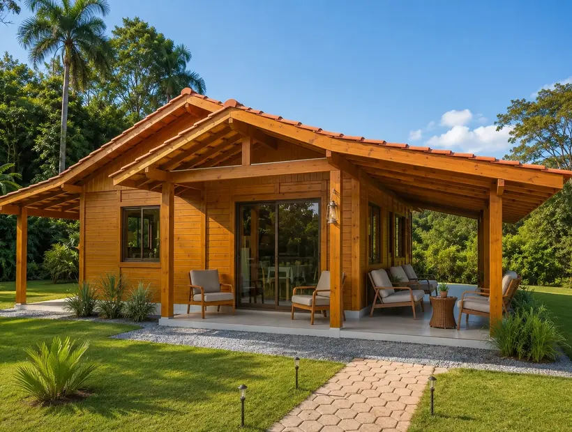 Casa térrea de madeira: praticidade para morar e receber