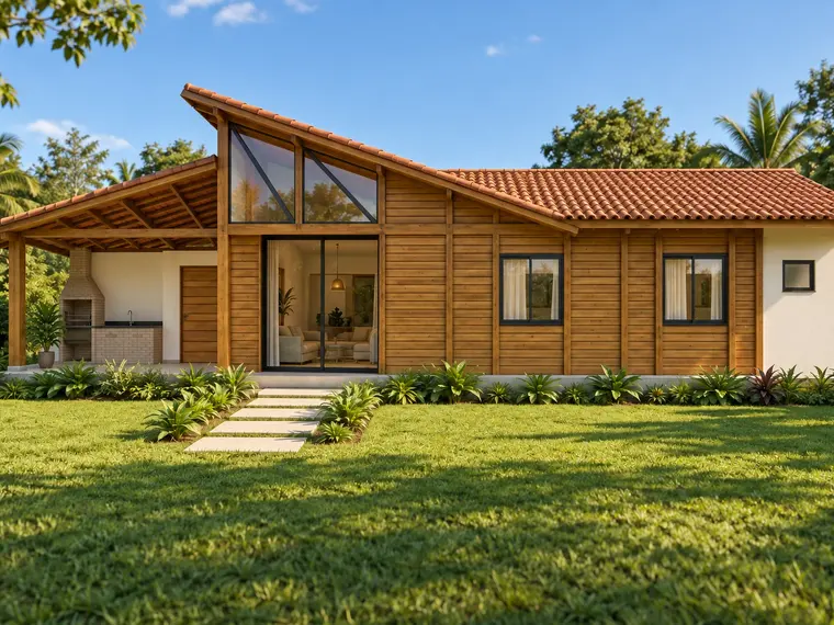 Fachada da Casa 118,75m² com 3 suítes